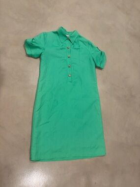 Coldwater Creek Emerald Green Polo Midi Dress